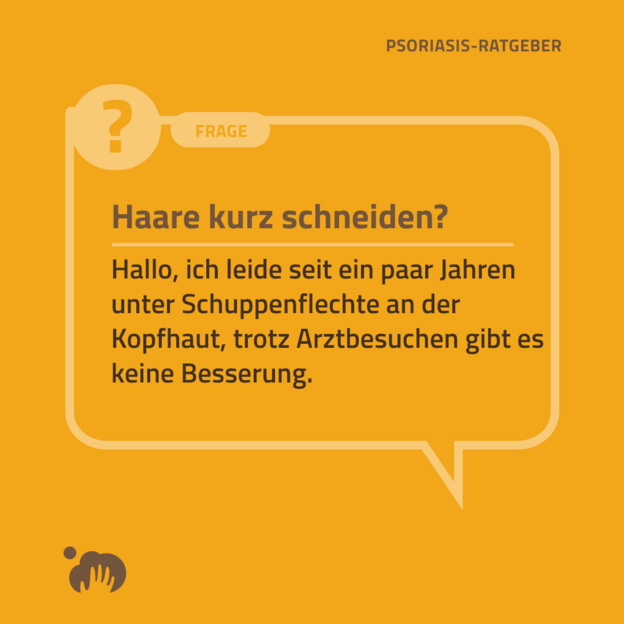 Instagram-Post: FAQ - Haare schneiden bei Psoriasis